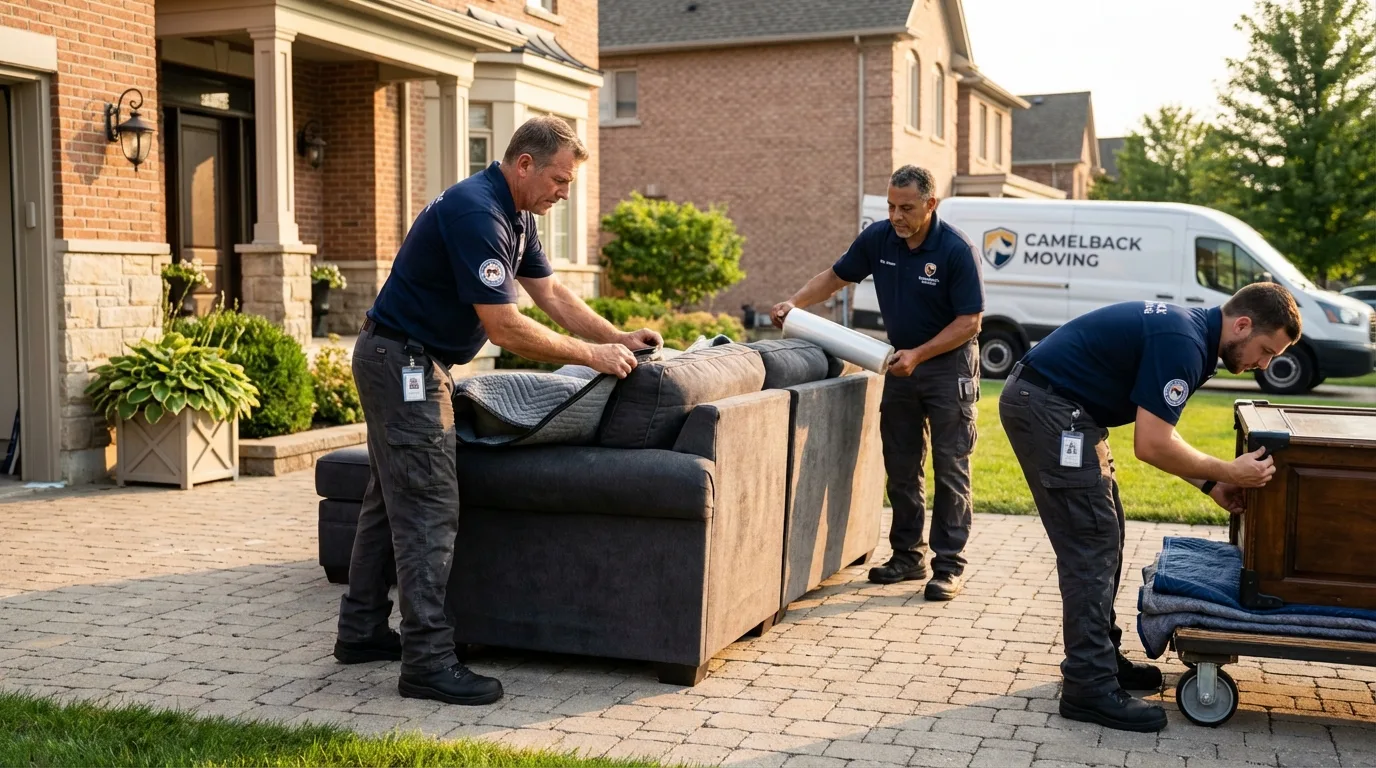 Large estate moving crew wrapping furniture in Avondale, AZ